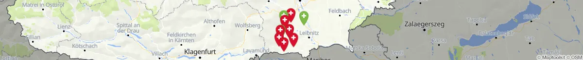 Kartenansicht für Apotheken-Notdienste in der Nähe von Frauental an der Laßnitz (Deutschlandsberg, Steiermark)